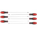 Geepas Gt7658 6 Extra Long Screwdriver Set - Three Slotted Phillips &Soft Grip Rubber Insulated Handles Repair Tool Reach General Purpose Soft-Grip & Bi-Colored Red And Black