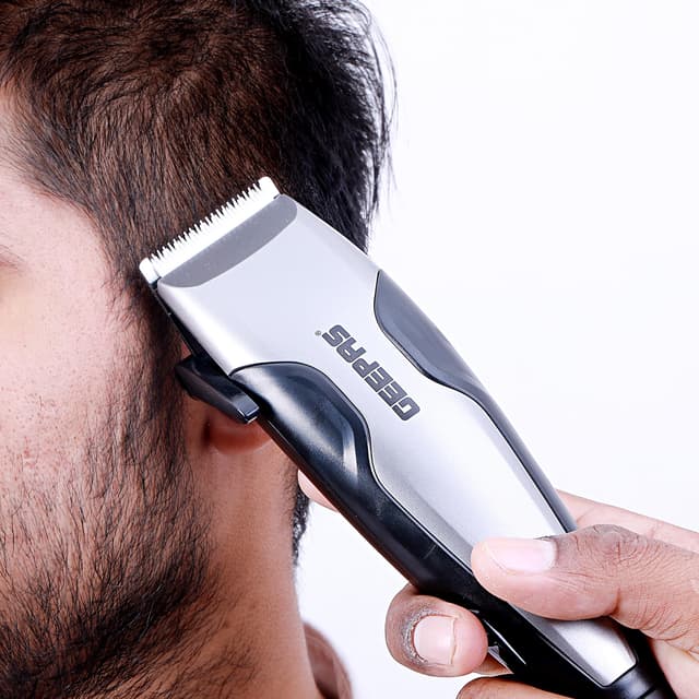Geepas Hair Clipper With Ceramic Blade 15w - Styling Tools Trimmer Cutting Professional Grooming Clippers 4combs Brush & Oil For Adult And Kids | Ideal Salon Home Use
