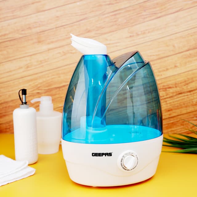 جهاز ترطيب الجو جيباس 2.6 لتر 32 واط بفوهتين Geepas Ultra Sonic Humidifier Portable Double Nozzle