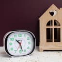 Geepas Gwc26018 Bell Alarm Clock - Small Battery Operated Analog Silent Non-Ticking Ascending Beep Sounds Snooze Light Functions | Ideal For Study Room Bed & More