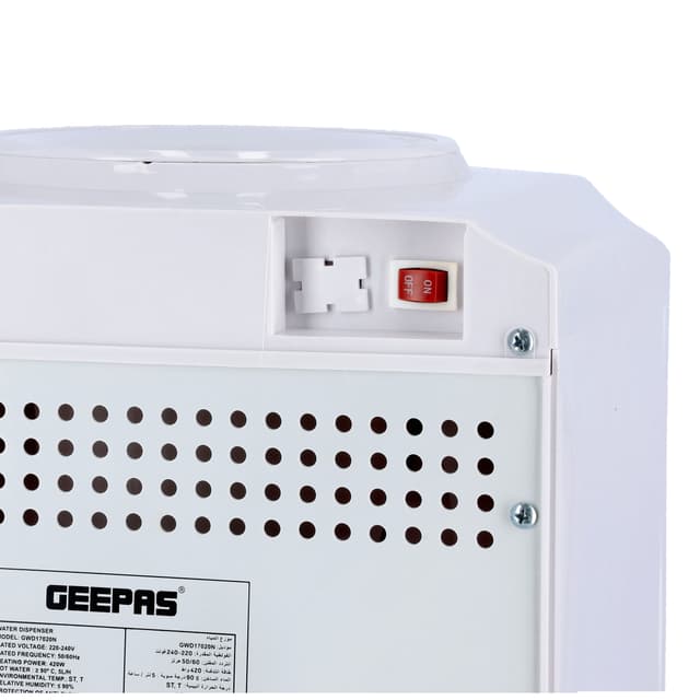 Geepas GWD17020 Hot & Normal Water Dispenser - Stainless Steel Tank -Top Loading with 2 Taps - Ideal for Home/Office/Shop & More - 2 Years Warranty