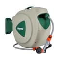 Geepas GWH59056 30M 1/2" Automatic Ready to Water Hose Reel with 180 Swivel Mounting Bracket, Lock Mechanism, Hose Fitting, Adjustable Hose Stop and More