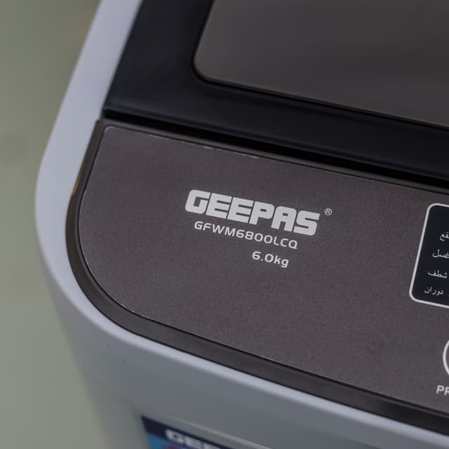 Geepas Fully Automatic Top Loaded Washing Machine 6kg - Auto-Imbalance, Gentle Fabric Care, Turbo Wash, Anti Vibration & Noise, Child Lock, Stainless Steel Drum