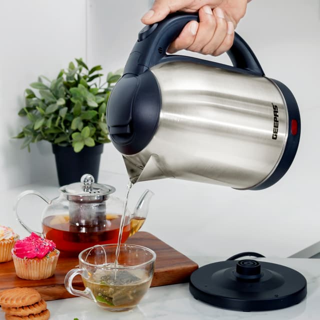 Geepas Electric Kettle - 1.8 L - Stainless Steel - 1500 W
