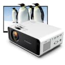 Wownect Home Theater LED Projector W80 Standard Mini Home Entertainment Cinema Projector with 1500 Lumens HD 3D Projector Built-In Speakers (HDMI USB VGA Headphone AV Audio SD Port) - White