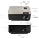 Wownect M5 4000 Lumens Home Theater Projector 3D Display HD Projector With AV, VGA, USB, HDMI - Black - Black