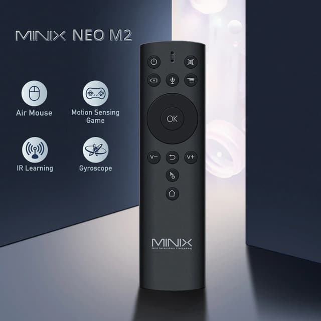 MINIX NEO M2 2.4G Motion Sensing Smart Remote Wireless Air Mouse with Voice Six-Axis Gyroscope Remot for MINIX Smart TV Box,PC - Black