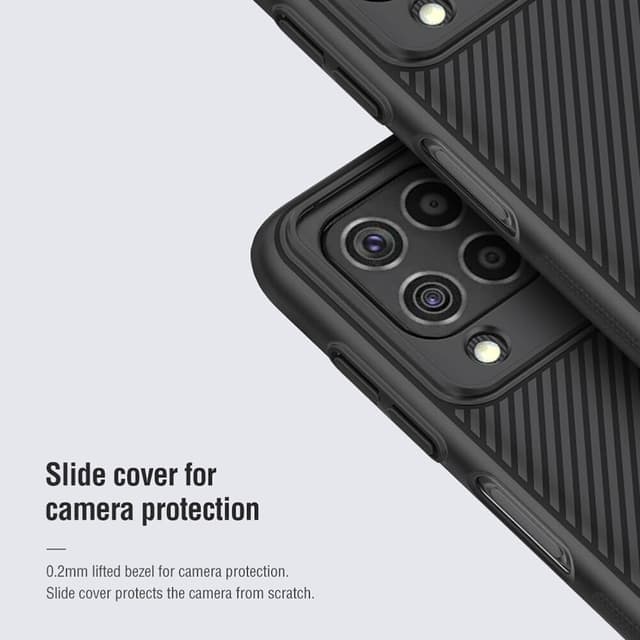 Nillkin Case Compatible with Samsung Galaxy F62 / M62 Cover, Hard CamShield with Camera Slide, Drop Protection Cover [Built-in Lens Protector][ Designed Case for Galaxy F62 / M62 ] - Black - Black