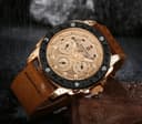 ساعة يد مع حزام جلدي للرجال 9116 Analog Men's Watch With Leather Strap - Naviforce