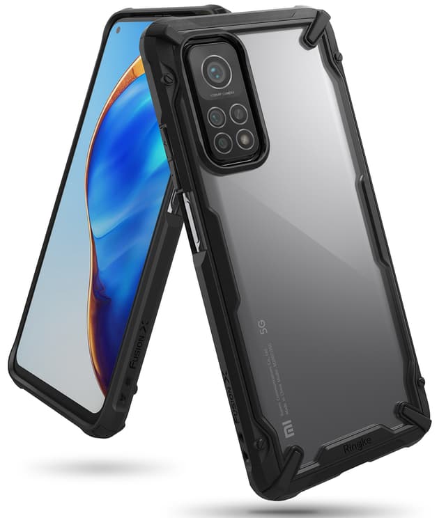 Ringke Compatible with Xiaomi Mi 10T / Mi 10T Pro Cover Hard Fusion-X Ergonomic Transparent Shock Absorption TPU Bumper [ Designed Case for Xiaomi Mi 10T / Mi 10T Pro ] - Black - Black