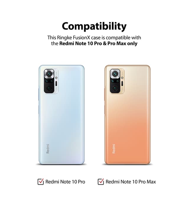 Ringke Case Compatible with Xiaomi Redmi Note 10 Pro / 10 Pro Max Hard Fusion-X Ergonomic Transparent Shock Absorption TPU Bumper [ Designed Case for Xiaomi Redmi Note 10 Pro / 10 Pro Max ] - Camo Black - Camo Black