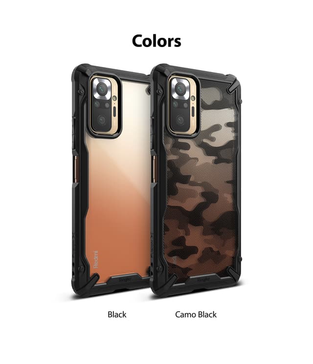 Ringke Case Compatible with Xiaomi Redmi Note 10 Pro / 10 Pro Max Hard Fusion-X Ergonomic Transparent Shock Absorption TPU Bumper [ Designed Case for Xiaomi Redmi Note 10 Pro / 10 Pro Max ] - Camo Black - Camo Black