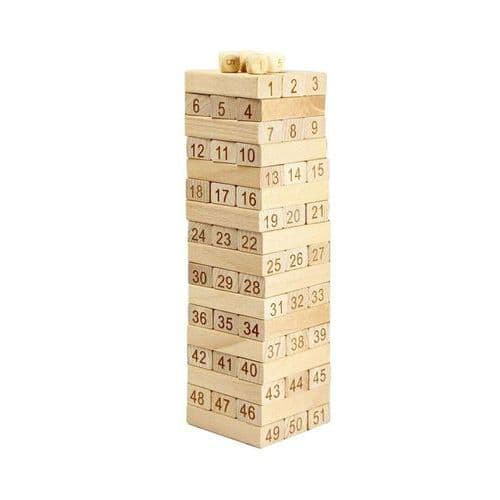 لعبة القطع الخشبية للأطفال 51-Piece Building Blocks Jenga Game