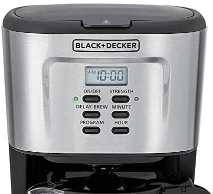 BLACK&DECKER Black+Decker 900W 12 Cup 24 Hours Programmable Coffee Maker with 1.5L Glass Carafe and Keep Warm Feature for Drip Coffee and Espresso Black  DCM85 B5 2 Years Warranty