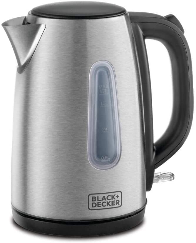 BLACK&DECKER Black+Decker 1.7 Litre Concealed Coil Stainless Steel Kettle Silver  JC450 B6