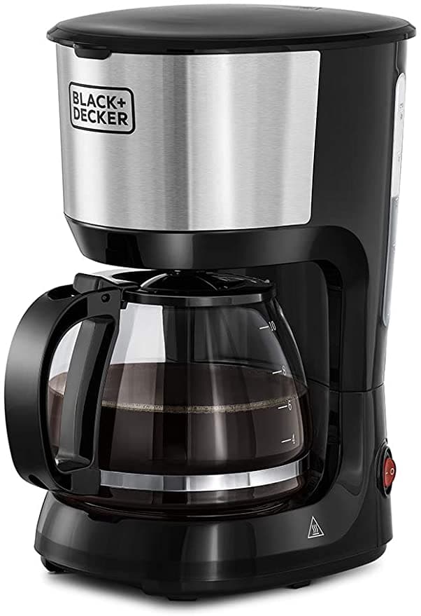 BLACK&DECKER Black+Decker 750W 10 Cup Coffee Maker/ Coffee Machine with Glass Carafe for Drip Coffee Silver/Black  DCM750S B5 2 Years Warranty