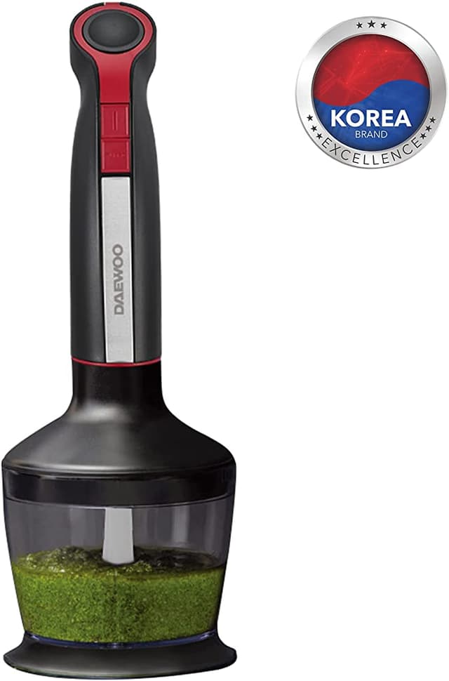 خلاط يدوي 400 واط Daewoo 4-in-1 Stainless Steel Hand Blender with Chopper and Whisk