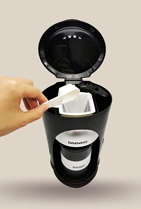 Daewoo Portable Coffee Machine Single Cup Coffee Maker for Drip Coffee and Espresso with Travel Mug 500W Korean Technology