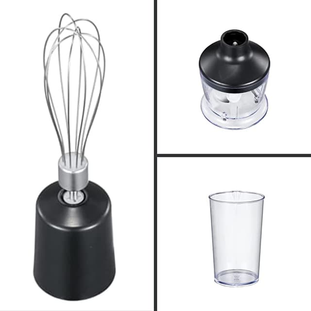 خلاط يدوي 400 واط Daewoo 4-in-1 Stainless Steel Hand Blender with Chopper and Whisk