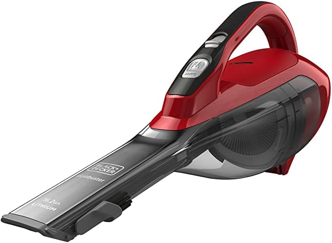 BLACK&DECKER BLACK+DECKER 10.8V 1.5Ah Li Ion 500ml Cordless Dustbuster Handheld Vacuum with Integrated Brush Tool & Jack Plug Charger for Home & Car Red/Grey  DVA315J B5 2 Years Warranty