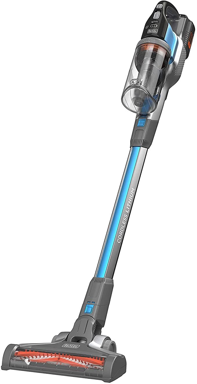 BLACK&amp;DECKER Black+Decker 36V 4 in 1 Li Ion Cordless Powerseries EXTREME Upright Stick Vacuum Cleaner with Crevice Tool & Flip out Brush Blue  BHFEV362D GB 2 Years Warranty