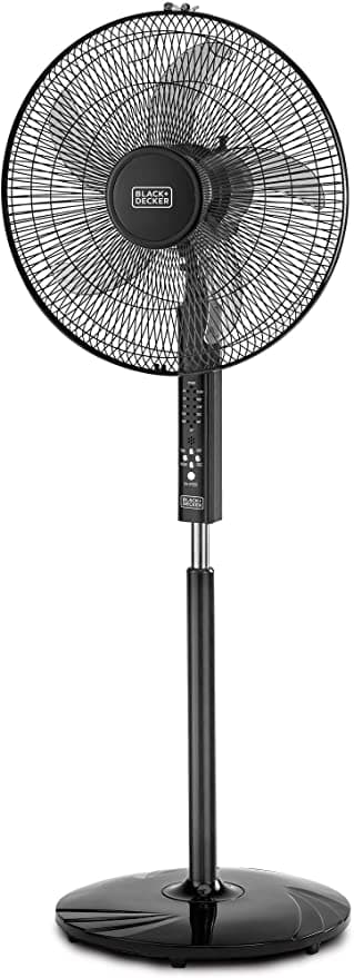 BLACK&DECKER Black+Decker 16 Inch 3 Speed Pedestal Stand Fan with Remote Control Black  FS1620R B6