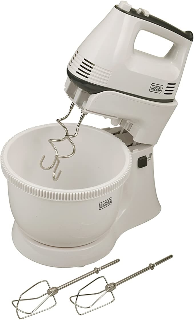 BLACK&amp;DECKER Black+Decker 300w 5 Speed Multifunction Bowl And Stand Mixer White  M700 2 Year Warranty
