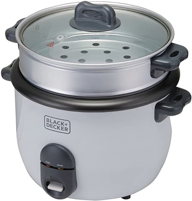 قدر ضغط 1.8 لتر Black+Decker 2-in-1 Non-Stick Rice Cooker with Steamer