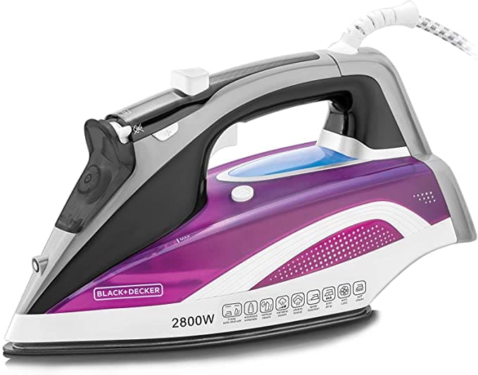 BLACK&DECKER Black+Decker 2800W Digital Pre Programmed Steam Iron Anodized Sole Plate with Eco Mode Multicolour  X2250 B5 2 Years Warranty