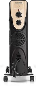 BLACK&DECKER Black+Decker 2500W 11 Fin Oil Radiator Heater with Fan Forced Black OR011FD B5 2 Years Warranty