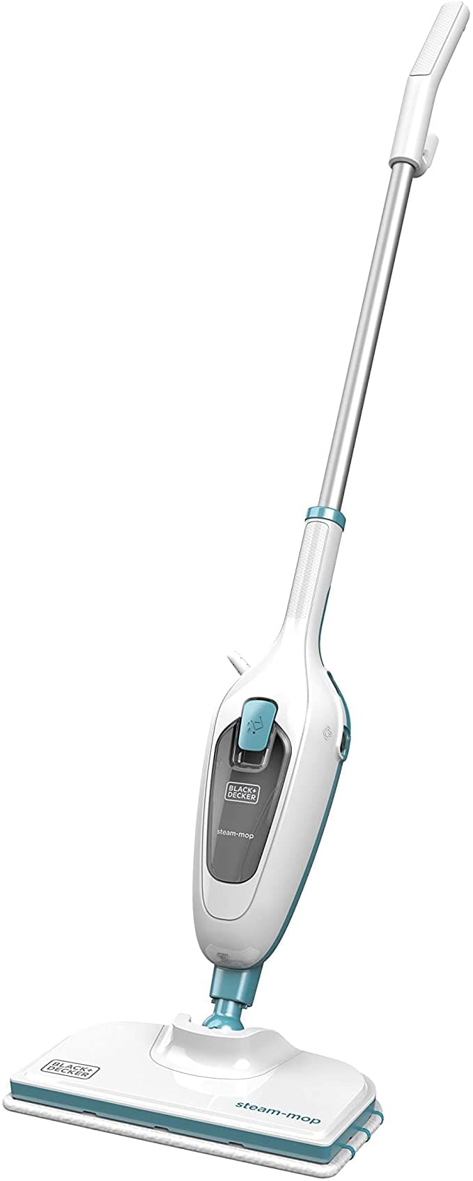 BLACK&DECKER Black+Decker 1300W Steam Mop with Superheated Steam Swivel Head and Microfibre Pad for Home & Office White/Blue  FSM13E1 B5 2 Years Warranty