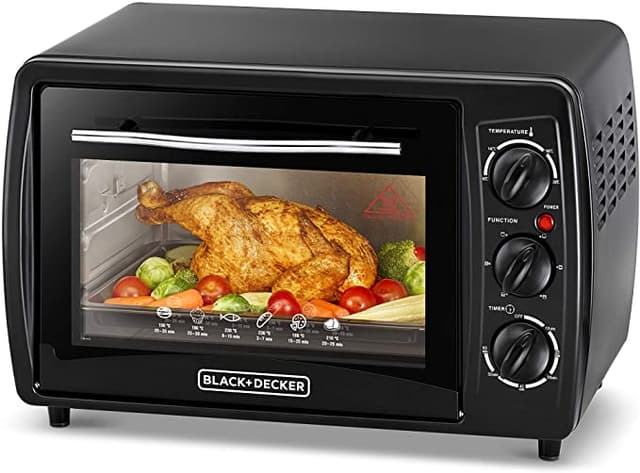 فرن كهرباء صغير متعدد الوظائف 19 لتر 1308 واط اسود بلاك اند ديكر  Black+Decker Black 1308W 19L Multifunction Toaster Oven