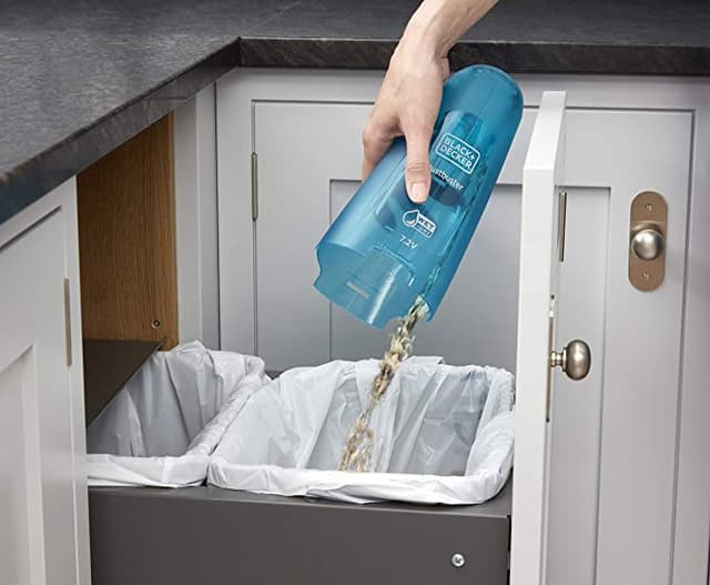 BLACK&DECKER Black+Decker Cordless Dustbuster Handheld Wet & Dry Vacuum Cleaner 7.2 V 1.5 Ah Li Ion Battery with Charger Base 385 ml 14 Air Watts Suction Power Grey  WDC215WA B5 2 Years Warranty