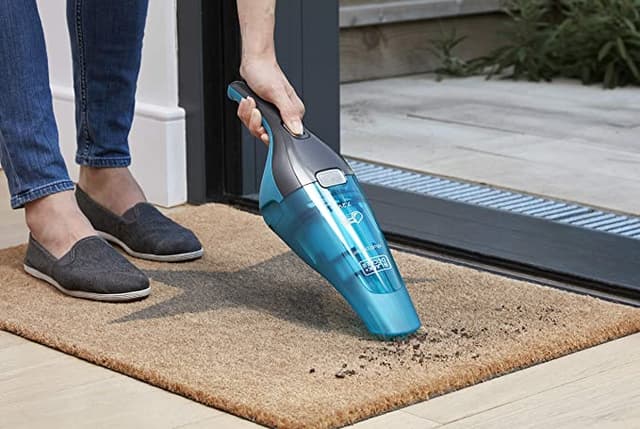 BLACK&DECKER Black+Decker Cordless Dustbuster Handheld Wet & Dry Vacuum Cleaner 7.2 V 1.5 Ah Li Ion Battery with Charger Base 385 ml 14 Air Watts Suction Power Grey  WDC215WA B5 2 Years Warranty