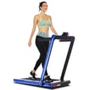 Marshal Fitness walking pad treadmill 2 in1 running machine under treadmill desk blue
