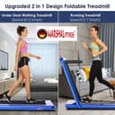 Marshal Fitness walking pad treadmill 2 in1 running machine under treadmill desk blue