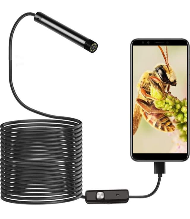 Generic USB Endoscope 3-in-1 Borescopes Inspection Camera IP67 Waterproof Snake Camera with 6 Adjustable LED Lights for Type-C & Android & PC