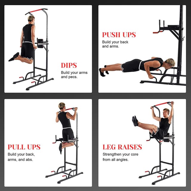 منصة لتمارين بول اب مقابض مانعة للانزلاق مارشال فتنس Marshal Fitness Non-slip handles Power Tower Chin Up Bar Push Pull Up Knee Raise