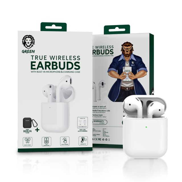 Green Lion Green True Wireless Earbuds - White