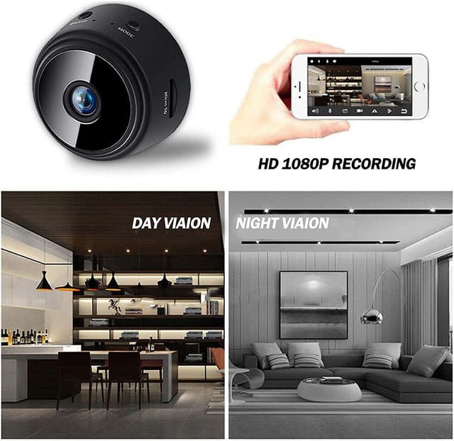 كاميرا مراقبه صغيره - كاميرا خفية مغناطيسية A9 WiFi Mini Security Camera بدقة HD 1080P - 387516