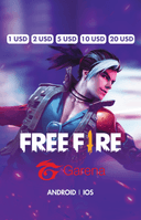 بطاقة شحن جواهر فري فاير FreeFire Top Up $ 1 (100 + 10 ألماسة)