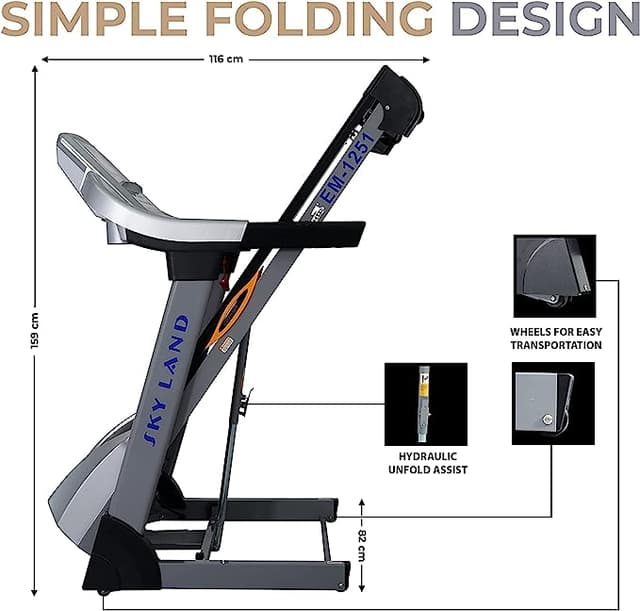 Skyland Unisex Adult EM-1251 Home Use Treadmill Multicoloured Medium