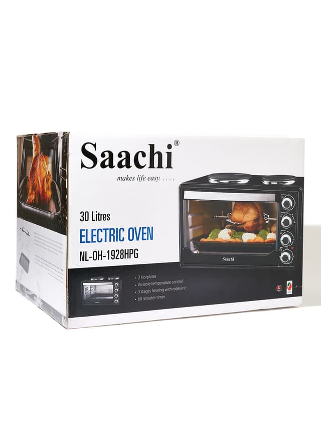 Saachi Electric Oven With Hotplates NL OH 1928HPG BK Black