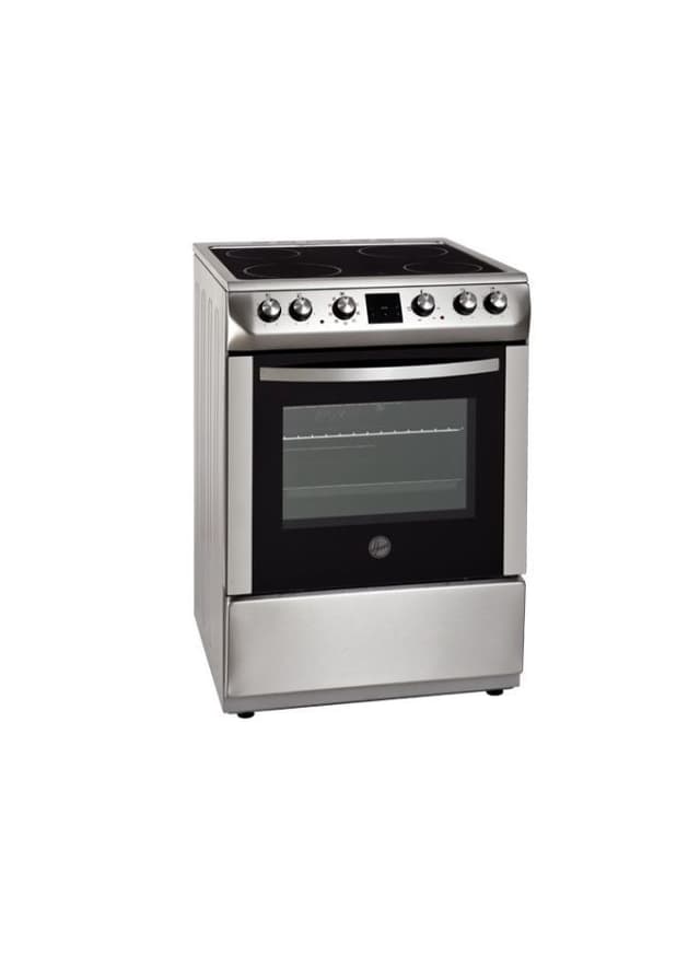 Hoover 4 Hob Burner Vitroceramic Cooker With Oven Silver/Black
