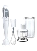 خلاط يدوي بقوة 550 واط ( مرفق بوعاء ومطحنة وخفاقة ) - أبيض BRAUN - Electric Hand Blender  MQ320