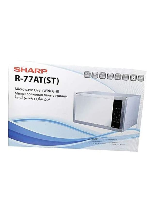 SHARP Stainless Steel Microwave Oven 34 l 1000 W R77AT Silver/Black