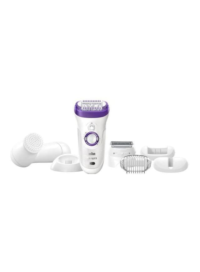 براون لازالة الشعر ( قابل للشحن ) - ابيض / نهدي BRAUN -Silk-Epil 9 Wet And Dry Cordless Electric Hair Removal Epilator