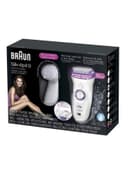 براون لازالة الشعر ( قابل للشحن ) - ابيض / نهدي BRAUN -Silk-Epil 9 Wet And Dry Cordless Electric Hair Removal Epilator