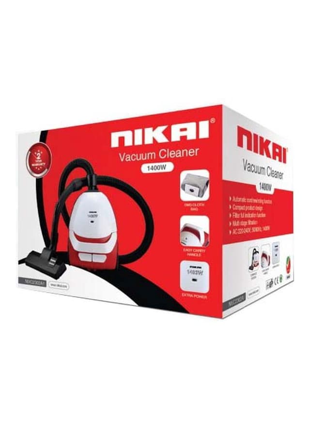 مكنسة كهربائية ( بقوة 1400W وسعة 1.2 لتر ) Nikai - Vacuum Cleaner - 757813