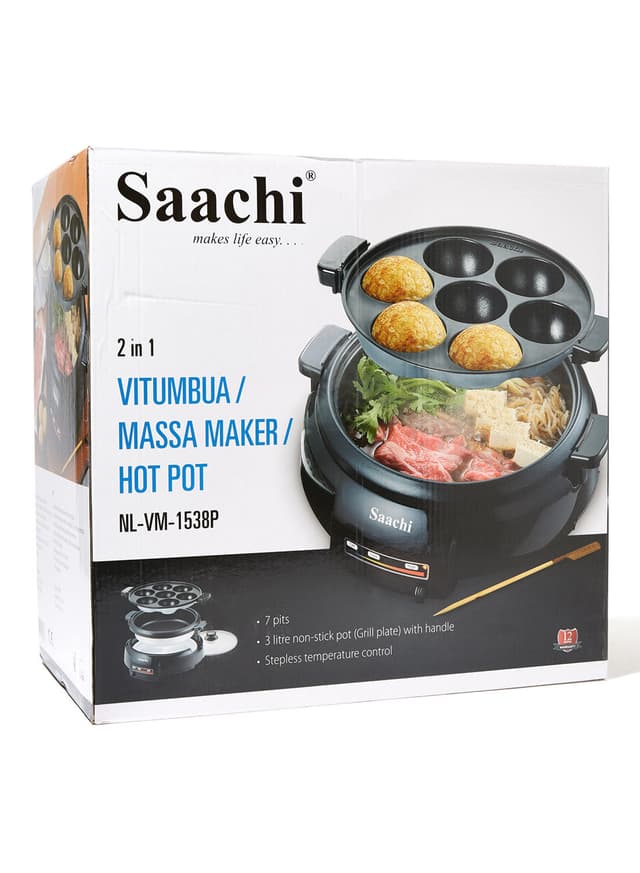 Saachi 2 In 1 Vitumbua Maker 1500 W NL VM 1538P BK Black/Clear